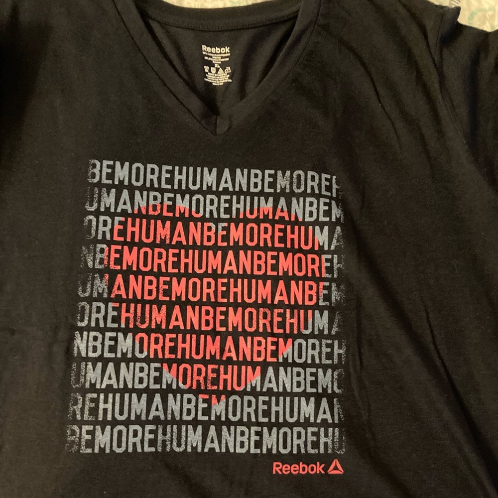 Reebok “Be more human”  muscle tee women’s size XL